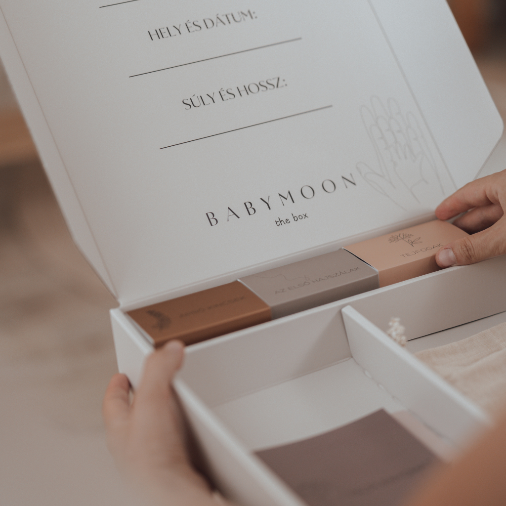 babymoon emlékdoboz, babadoboz, emlékőrző doboz, babaváró ajándék, újszülött ajándék, babatermék